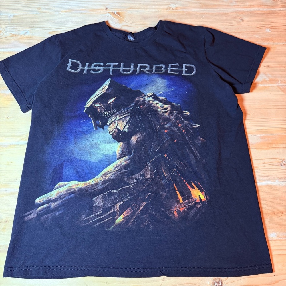 Disturbed Band T-Shirt Mens Large Black Graphic Tee The Guy Mascot Bay Island